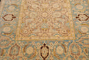 6'x8'9'' Hand Knotted 100% Wool Peshawar Traditional Oriental Area Rug Taupe, Aqua Color