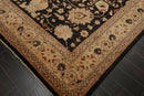 9' x 11'11" Hand Knotted 100% Wool Peshawar Stone Wash Area Rug Dark Chocolate