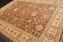 9' x 12' Hand Knotted Wool Peshawar Traditional Oriental Area Rug Brown