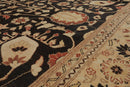 9' x 11'11" Hand Knotted 100% Wool Peshawar Stone Wash Area Rug Dark Chocolate