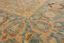 6'x8'9'' Hand Knotted 100% Wool Peshawar Traditional Oriental Area Rug Taupe, Aqua Color