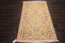 3'5''x5'5'' Hand Knotted Arts & Crafts 100% Wool Soumak Traditional Oriental Area Rug Gold, Green Color