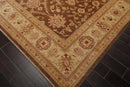 9' x 12' Hand Knotted Wool Peshawar Traditional Oriental Area Rug Brown