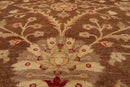 9' x 12' Hand Knotted Wool Peshawar Traditional Oriental Area Rug Brown