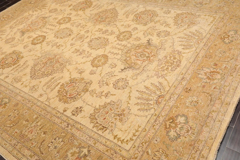 8'11'' x 11'6'' Hand Knotted 100% Wool Peshawar Oriental Area Rug Beige