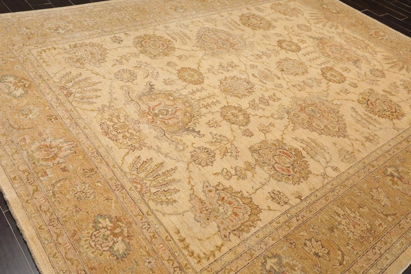 8'11'' x 11'6'' Hand Knotted 100% Wool Peshawar Oriental Area Rug Beige