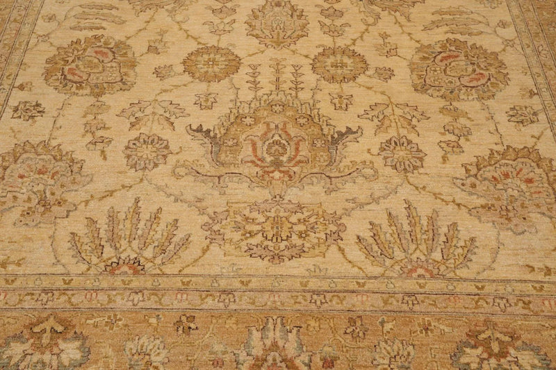 8'11'' x 11'6'' Hand Knotted 100% Wool Peshawar Oriental Area Rug Beige