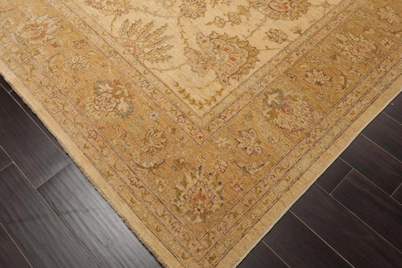 8'11'' x 11'6'' Hand Knotted 100% Wool Peshawar Oriental Area Rug Beige