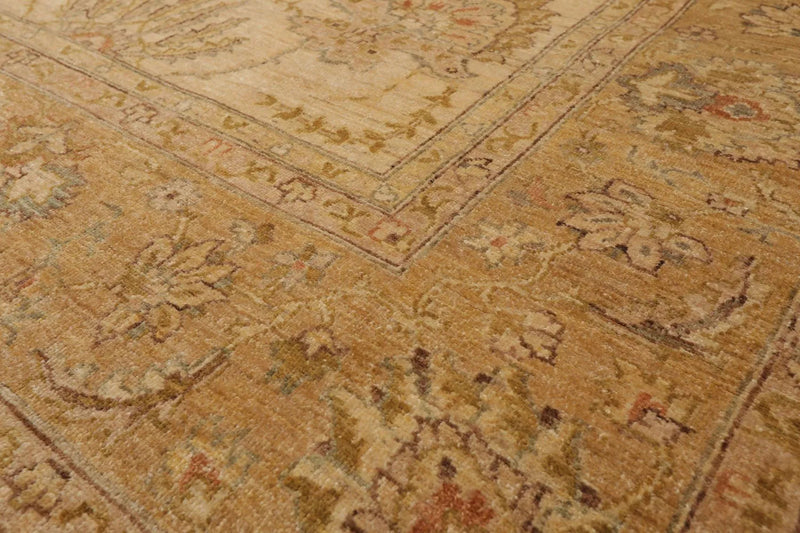 8'11'' x 11'6'' Hand Knotted 100% Wool Peshawar Oriental Area Rug Beige