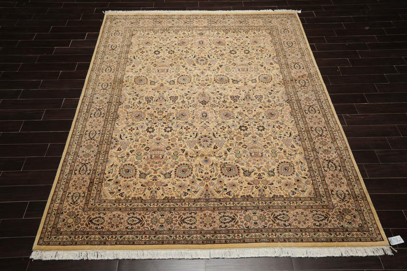 8'2"x10'5" Hand Knotted Wool 16/18 Pak Persian 350 KPSI Oriental Area Rug Ivory
