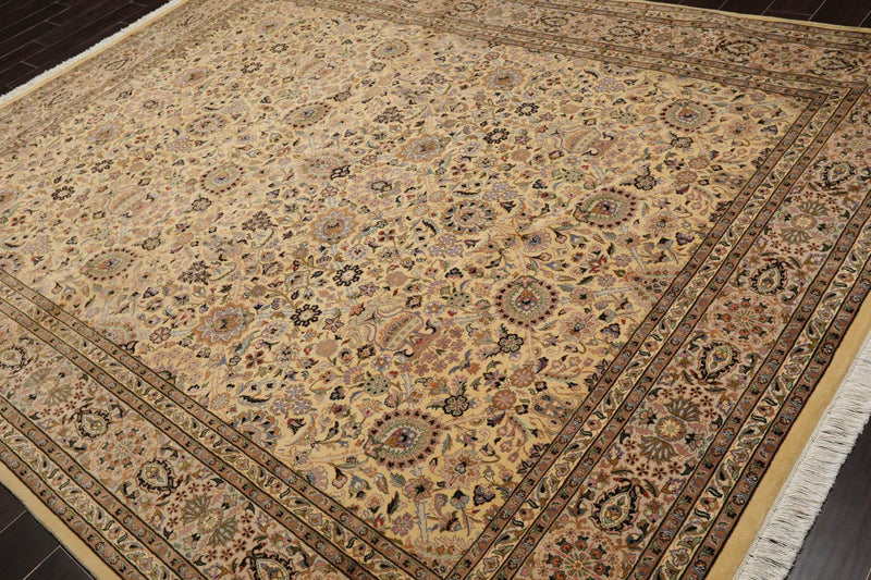 8'2"x10'5" Hand Knotted Wool 16/18 Pak Persian 350 KPSI Oriental Area Rug Ivory