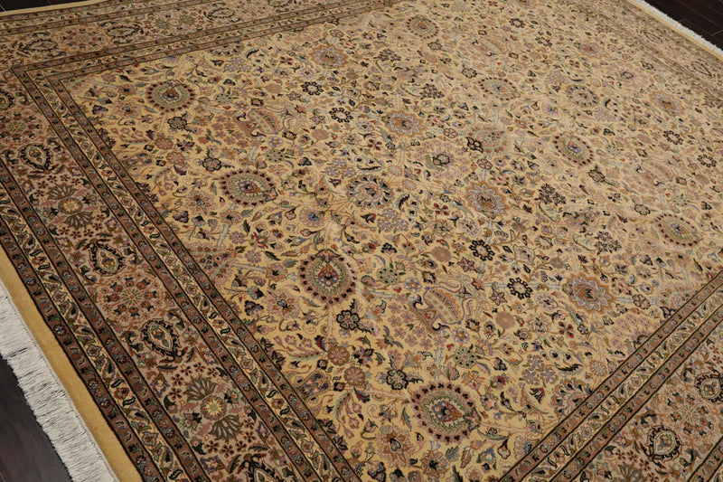 8'2"x10'5" Hand Knotted Wool 16/18 Pak Persian 350 KPSI Oriental Area Rug Ivory