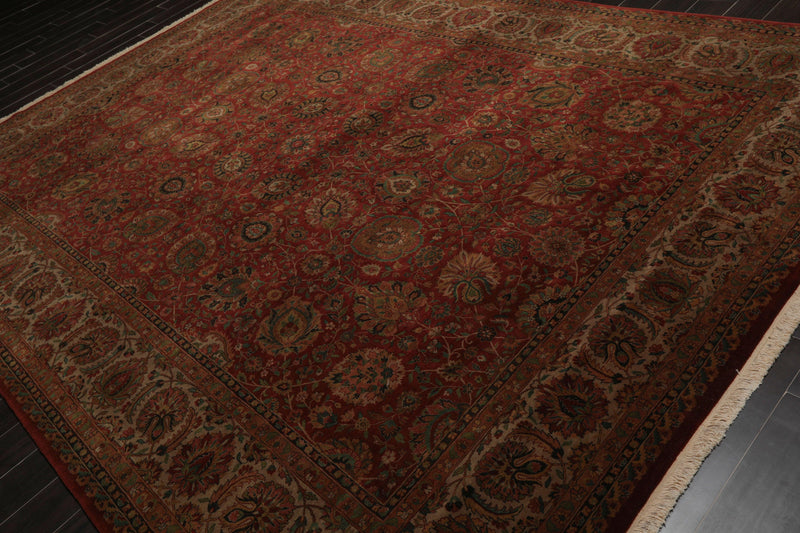 9' x 12'1" Hand Knotted 100% Wool 250 KPSI Saroukk Oriental Area Rug Rust