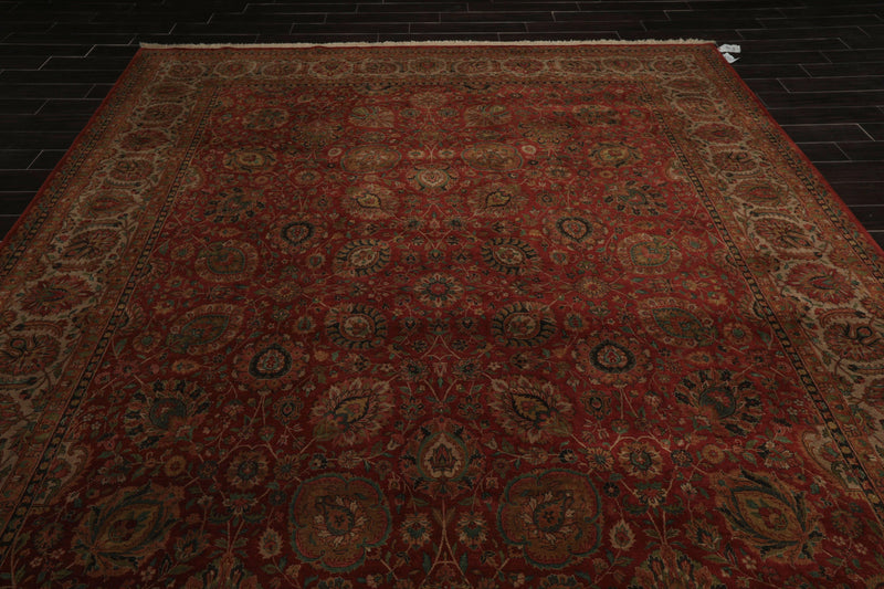 9' x 12'1" Hand Knotted 100% Wool 250 KPSI Saroukk Oriental Area Rug Rust