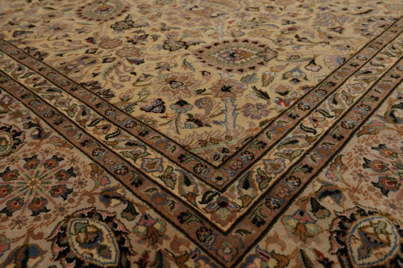 8'2"x10'5" Hand Knotted Wool 16/18 Pak Persian 350 KPSI Oriental Area Rug Ivory