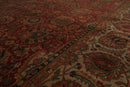 9' x 12'1" Hand Knotted 100% Wool 250 KPSI Saroukk Oriental Area Rug Rust