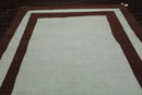 8' x 10' Hand Knotted Tibetan Wool Geometric Modern Oriental Area Rug Aqua