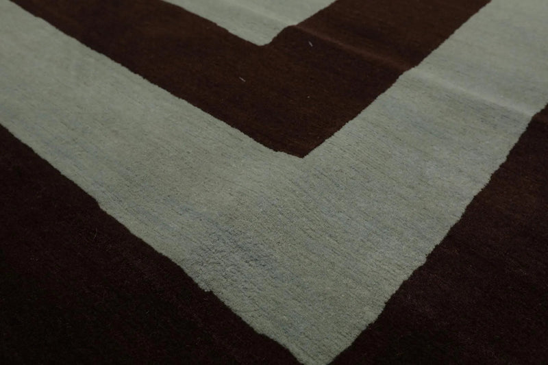 8' x 10' Hand Knotted Tibetan Wool Geometric Modern Oriental Area Rug Aqua