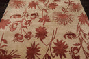 6'8'' x 8'8'' Hand Knotted Tibetan 100% Wool Botanical Oriental Area Rug Beige