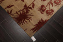 6'8'' x 8'8'' Hand Knotted Tibetan 100% Wool Botanical Oriental Area Rug Beige