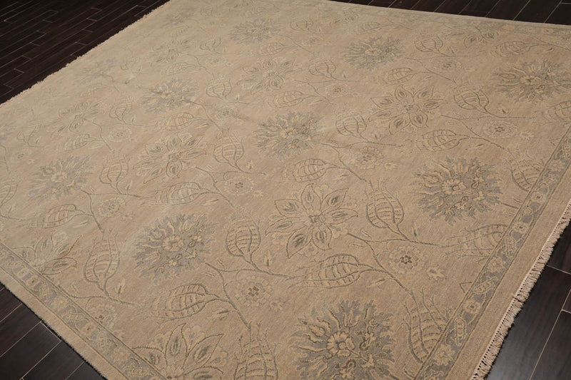 8'4" x 10'5" Hand Knotted 100% Wool Transitional Tibetan Area Rug Beige Gray