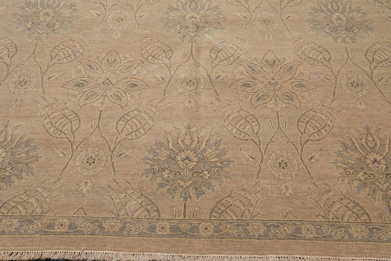 8'4" x 10'5" Hand Knotted 100% Wool Transitional Tibetan Area Rug Beige Gray