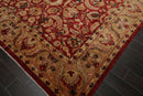 8'11" x 11'8" Hand Knotted Stone Wash Peshawar Vegetable Dyes Oriental Area Rug Rusty Red