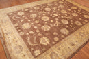 8’9" x 12’2"Hand Knotted Peshawar Stone Wash Silky Sheen Oriental Area Rug Brown