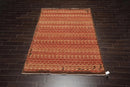 6'1'' x 9' Hand Knotted Wool Peshawar Traditional Oriental Area Rug Terracotta