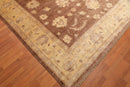 8’9" x 12’2"Hand Knotted Peshawar Stone Wash Silky Sheen Oriental Area Rug Brown