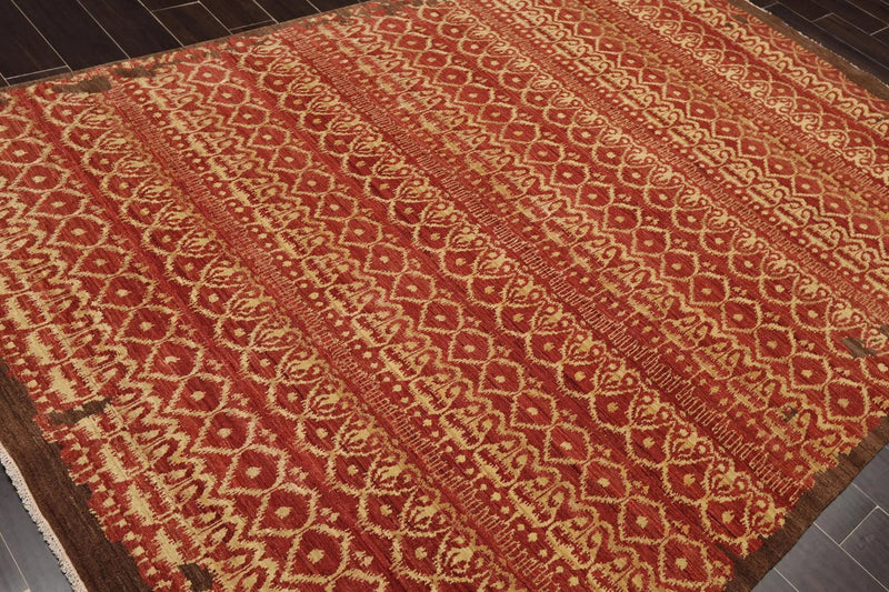 6'1'' x 9' Hand Knotted Wool Peshawar Traditional Oriental Area Rug Terracotta