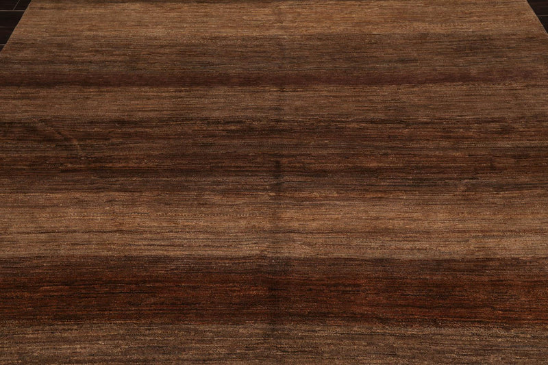 7'10" x 9'10" Hand Knotted Wool Gabbeh Ombre Modern Oriental Area Rug Brown