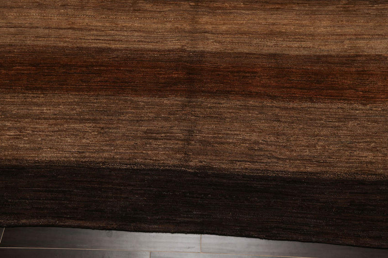 7'10" x 9'10" Hand Knotted Wool Gabbeh Ombre Modern Oriental Area Rug Brown