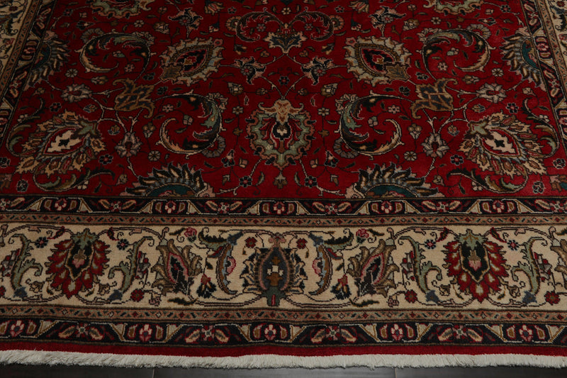 8'9" x 11'9" Hand Knotted 100% Wool Authentic Tabrizz Oriental Area Rug Red