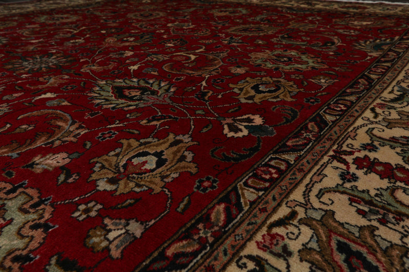 8'9" x 11'9" Hand Knotted 100% Wool Authentic Tabrizz Oriental Area Rug Red