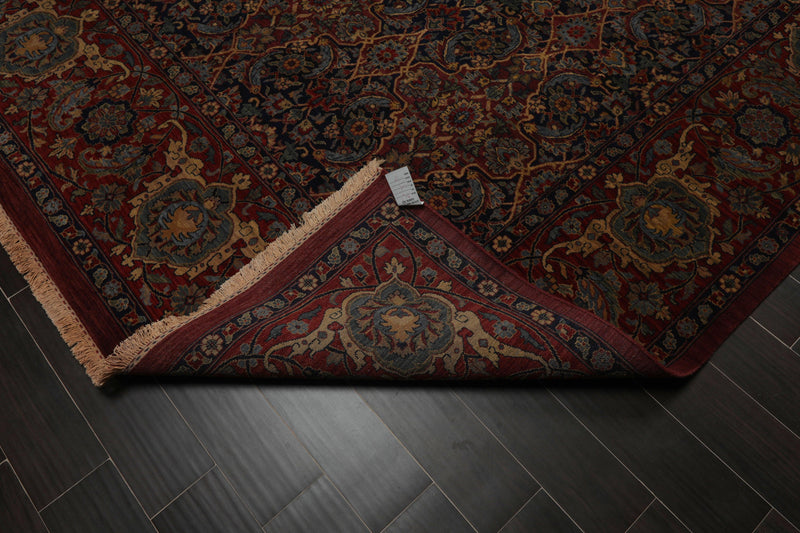 9'1" x 12'2" Hand Knotted Traditional 100% Wool 200 KPSI Oriental Area Rug Navy