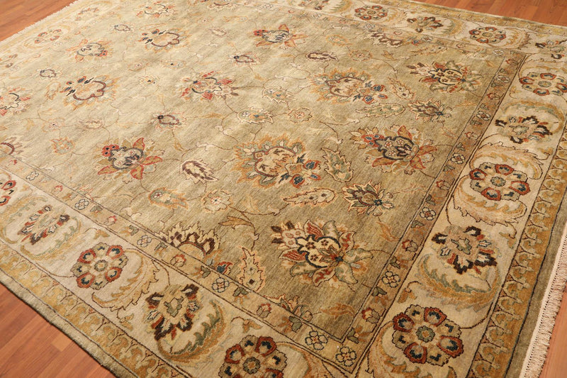 8’11" x 11’8" Hand Knotted Wool Oriental Area Rug Traditional full pile Moss