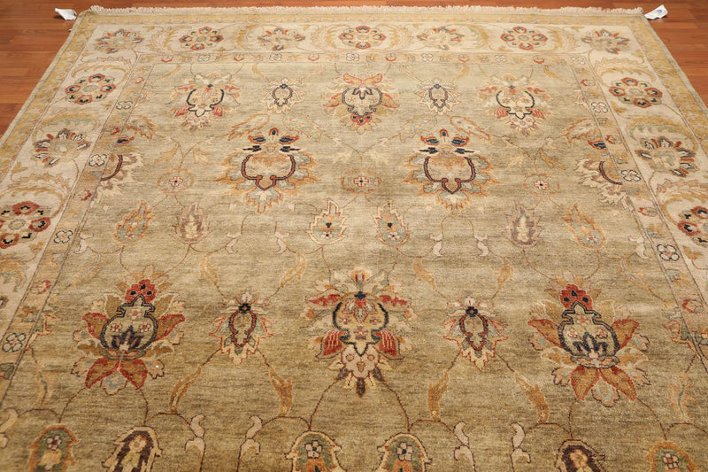 8’11" x 11’8" Hand Knotted Wool Oriental Area Rug Traditional full pile Moss