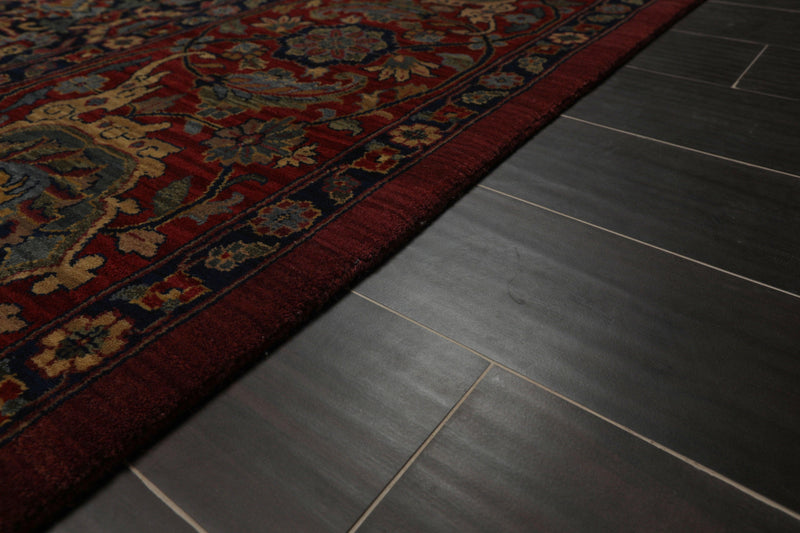 9'1" x 12'2" Hand Knotted Traditional 100% Wool 200 KPSI Oriental Area Rug Navy