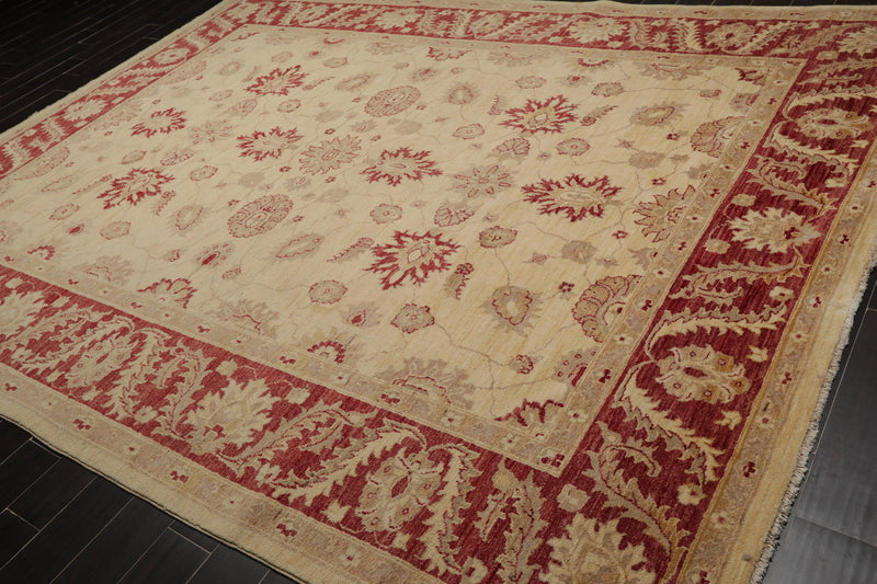8'10" x 11'10" Hand Knotted Peshawar Stone wash Vegetable dyes Area Rug Camel