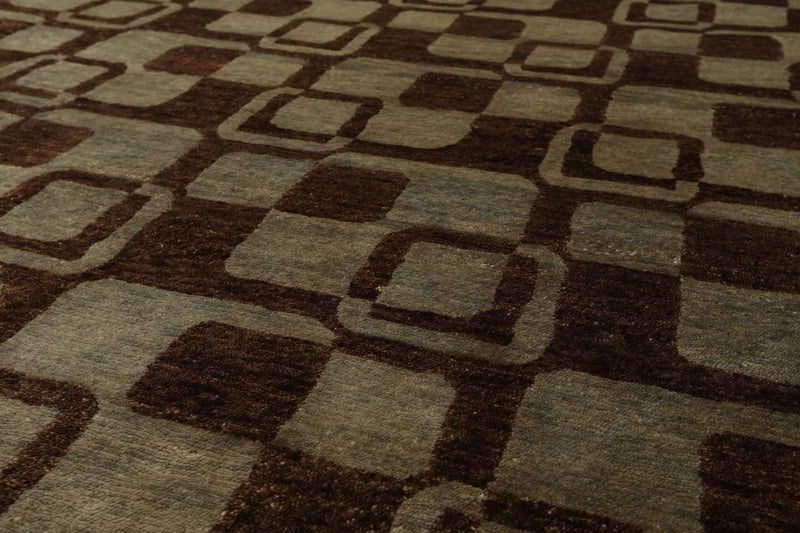 5'10'' x 8'10'' Hand Knotted Tibetan Wool Graphic Oriental Area Rug Aqua