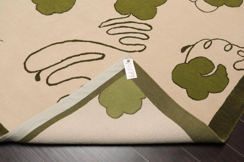 6'x 9' Hand Knotted Tibetan Wool Hip Designer Modern Oriental Area Rug Beige