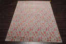 7'11'' x 10'3'' Hand Knotted Tibetan Wool & Silk Designer Area Rug Gray Orange