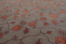 7'11'' x 10'3'' Hand Knotted Tibetan Wool & Silk Designer Area Rug Gray Orange