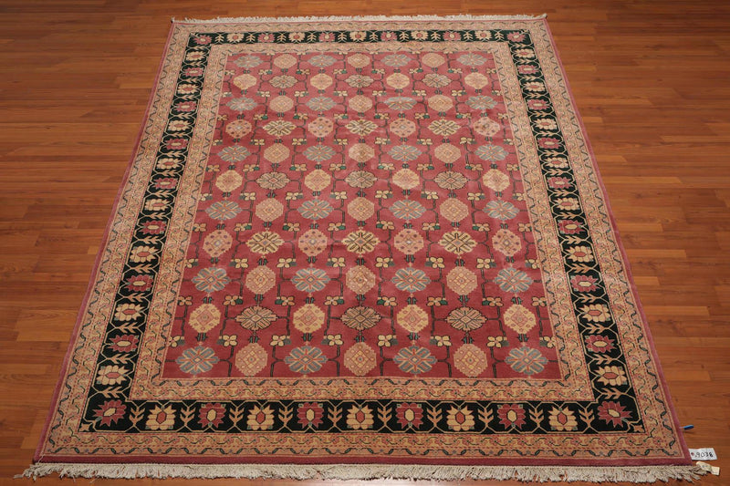8’10" x 11’9" Rare Romanian Oushak Hand Knotted Wool Oriental Area Rug