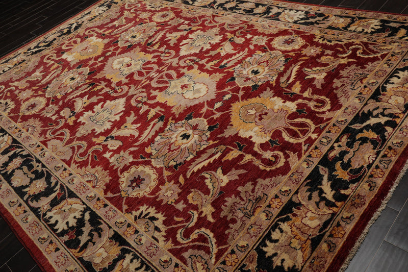 8'6" x 11'7" Hand Knotted Peshawar Stone wash Vegetable dyes 100% Wool Area Rug Rusty Red