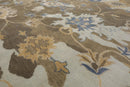 15'8''x15'9'' Hand Knotted Tibetan 100% Wool Oushak Transitional Oriental Area Rug Grayish Brown,Tan Color