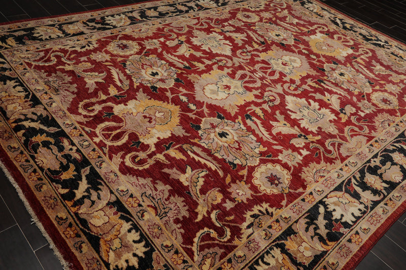 8'6" x 11'7" Hand Knotted Peshawar Stone wash Vegetable dyes 100% Wool Area Rug Rusty Red