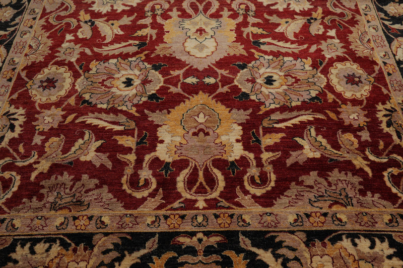 8'6" x 11'7" Hand Knotted Peshawar Stone wash Vegetable dyes 100% Wool Area Rug Rusty Red