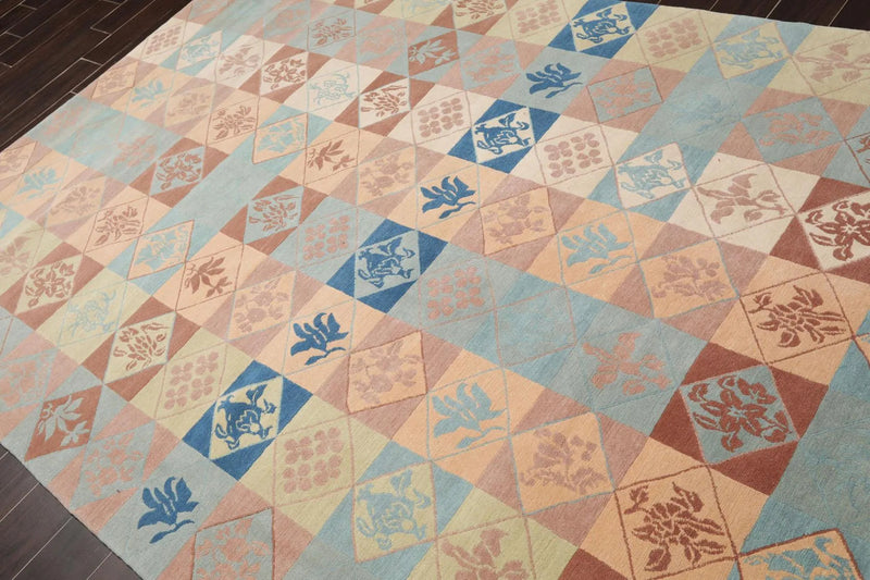 6' x 9' Hand Knotted Tibetan 100% Wool Patterned Modern Oriental Area Rug Blue